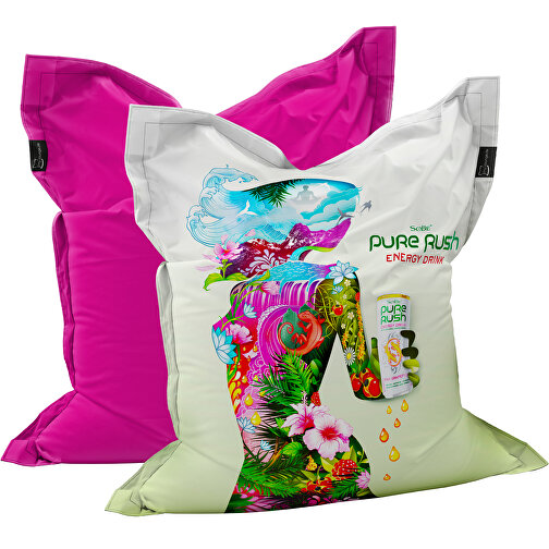 Sitzsack Lounger, Inkl. Einseitigem Digitaldruck , pink, 40% Repreve® / 60% Polyester, 180,00cm x 30,00cm x 140,00cm (Länge x Höhe x Breite), Bild 1