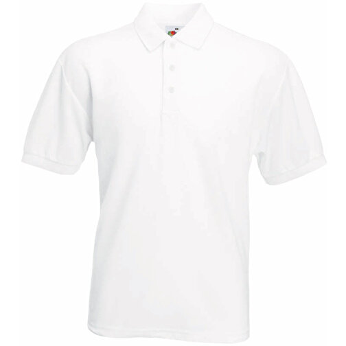 65/35 Polo , Fruit of the Loom, weiss, 35 % Baumwolle / 65 % Polyester, 3XL, , Bild 1