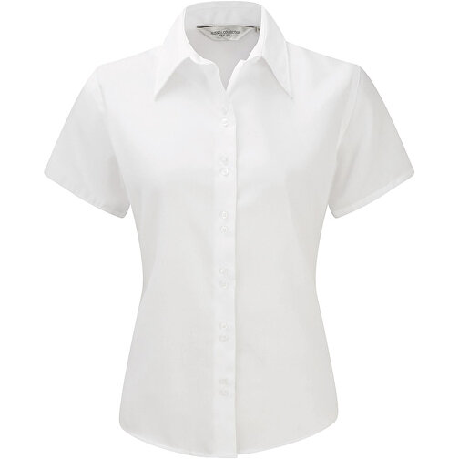 Bügelfreie Damen-Bluse Kurzarm , Russell, weiß, 100 % Baumwolle, 2XL, , Bild 1
