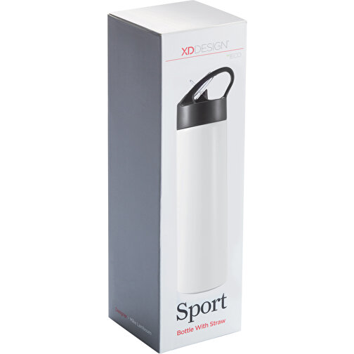 Sport Edelstahlflasche Mit Trinkvorrichtung, Weiß , XD Design, weiß, Edelstahl, 22,50cm (Höhe), Bild 6