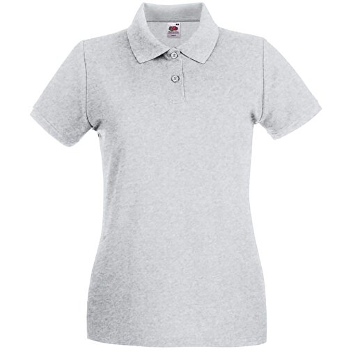 New Lady-Fit Premium Polo , Fruit of the Loom, grau meliert, 97 % Baumwolle, 3 % Polyester, M, , Bild 1
