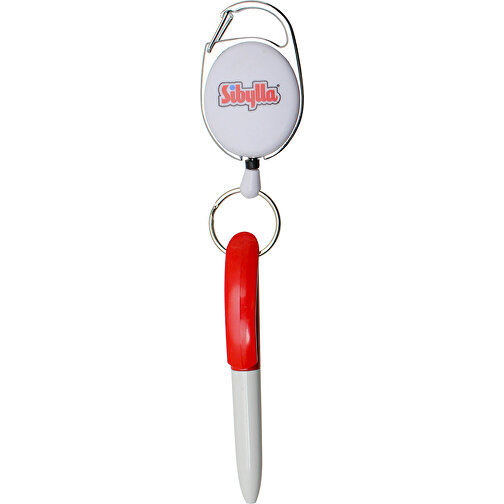 Jo-Jo Score-Stift Mit Schlüsselring Rot , rot/weiß, Kunststoff/Metall, 17,50cm (Länge), Bild 2