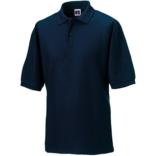 Klassisches Polo Aus Mischgewebe , Russell, navy blau, 65% Polyester, 35% Baumwolle, L, , Bild 1