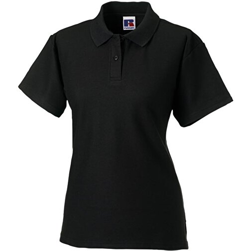 Ladies Polo , Russell, schwarz, 65% Polyester, 35% Baumwolle, XL, , Bild 1