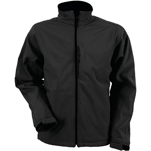 Men´s Softshell Jacket , James Nicholson, schwarz, 95 % Polyester, 5 % Elastan, 5XL, , Bild 1
