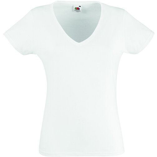 New Lady-Fit Valueweight V-Neck T , Fruit of the Loom, weiss, 100 % Baumwolle, L, , Bild 1