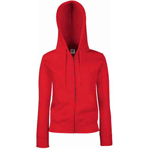New Lady-Fit Hooded Sweat Jacket , Fruit of the Loom, rot, 80 % Baumwolle, 20 % Polyester, L, , Bild 1