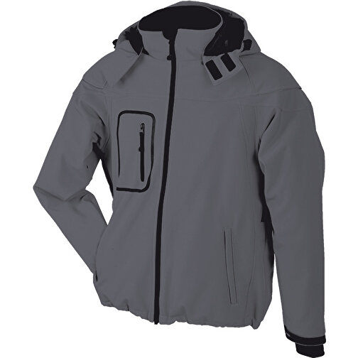 Men´s Winter Softshell Jacket , James Nicholson, carbon, Aussenmaterial: 95 % Polyester, 5 % Elastan, Futter und Wattierung: 100 % Polyester, 3XL, , Bild 1