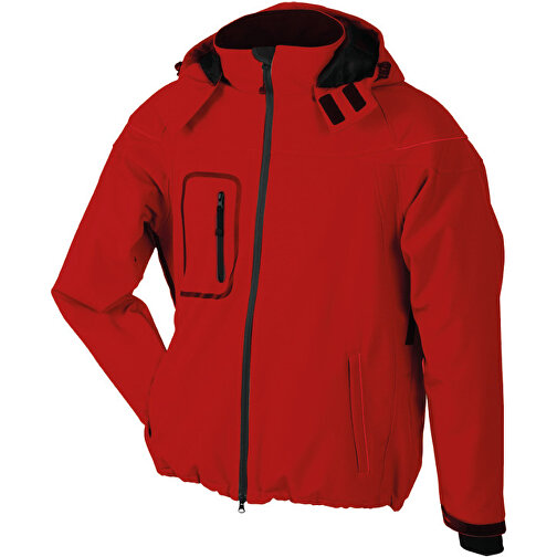 Men´s Winter Softshell Jacket , James Nicholson, rot, Außenmaterial: 95 % Polyester, 5 % Elastan, Futter und Wattierung: 100 % Polyester, 3XL, , Bild 1