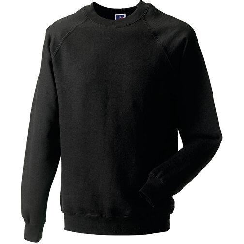 Raglan Sweatshirt , Russell, schwarz, 50 % Baumwolle / 50 % Polyester, 2XL, , Bild 1