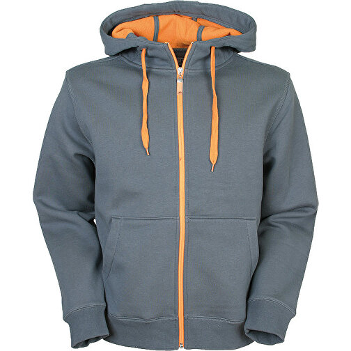 Men´s´ Doubleface Jacket , James Nicholson, carbon / orange, 55 % Polyester, 45 % Baumwolle, 3XL, , Bild 1
