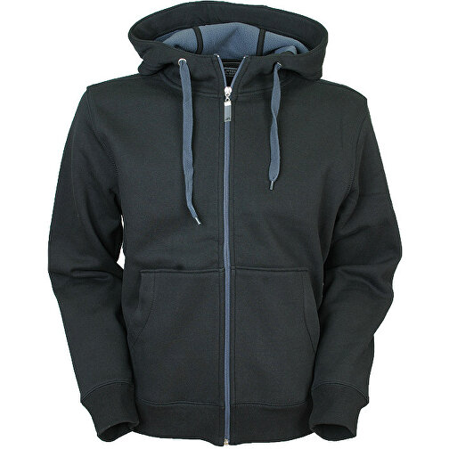 Men´s´ Doubleface Jacket , James Nicholson, schwarz / carbon, Außenmaterial: 100 % Baumwolle / Innenmaterial: 100 % Polyester, XL, , Bild 1