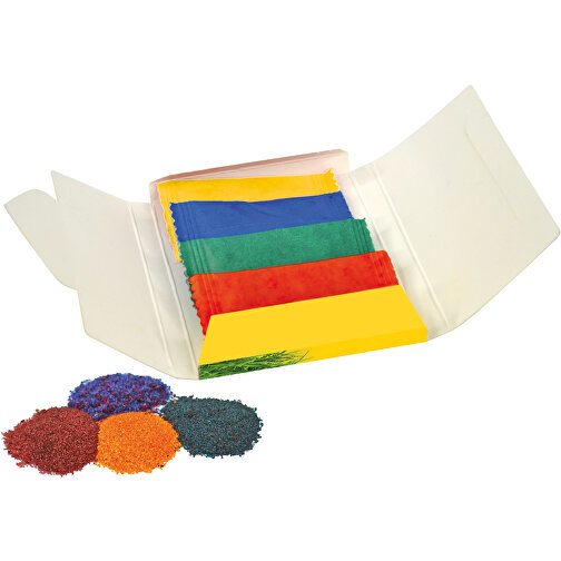 Eierfarben-Päckchen , gelb, Papier, Eierfarben-Pulver, 8,00cm x 0,70cm x 6,50cm (Länge x Höhe x Breite), Bild 1