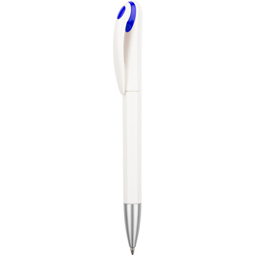 Kugelschreiber Halo , Promo Effects, weiss / blau, Kunststoff, 14,00cm (Länge), Bild 1