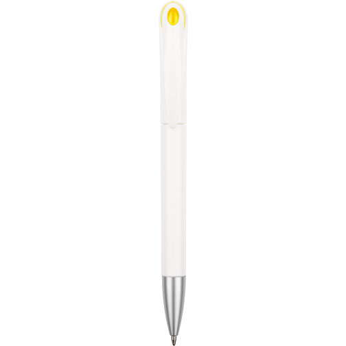 Kugelschreiber Halo , Promo Effects, weiss / gelb, Kunststoff, 14,00cm (Länge), Bild 4