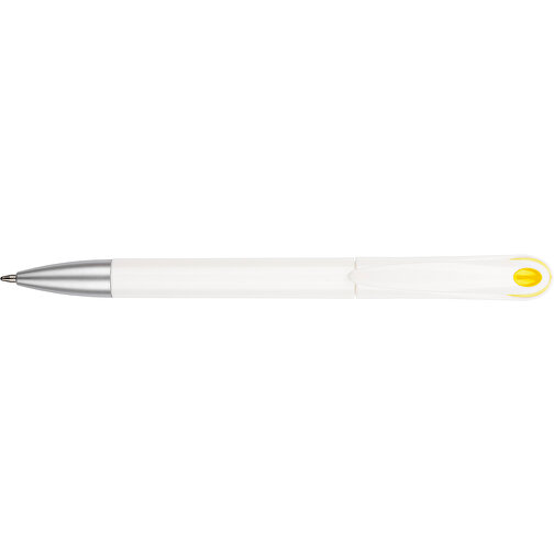 Kugelschreiber Halo , Promo Effects, weiß / gelb, Kunststoff, 14,00cm (Länge), Bild 6