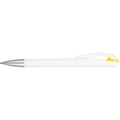 Kugelschreiber Halo , Promo Effects, weiß / gelb, Kunststoff, 14,00cm (Länge), Bild 7
