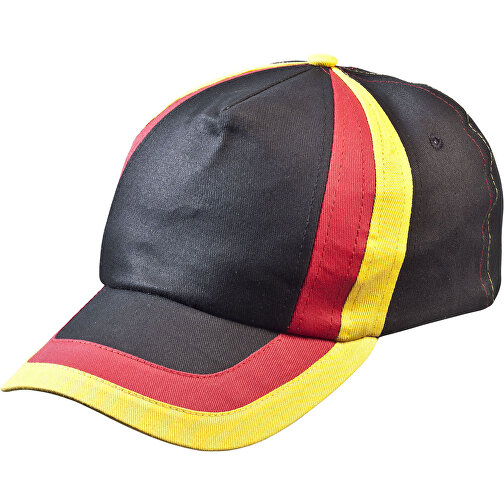 Cap 'Stripes' Deutschland , Deutschland-Farben, Textil, 16,00cm x 26,00cm (Länge x Breite), Bild 1