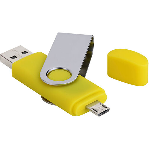 USB-Stick Smart Swing 8 GB , Promo Effects MB , gelb MB , 8 GB , Kunststoff, Metal MB , 3 - 10 MB/s MB , 7,00cm x 1,00cm x 1,90cm (Länge x Höhe x Breite), Bild 2