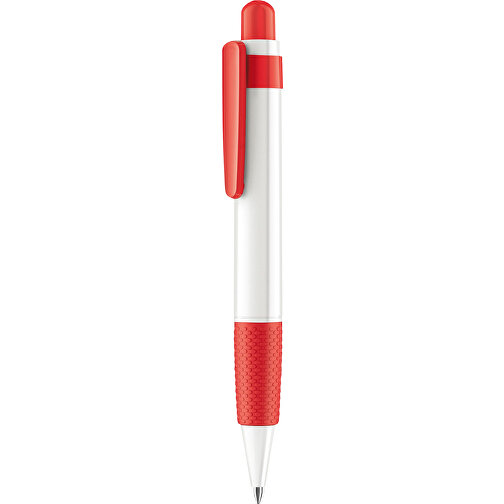 Senator® Big Pen Polished Basic Druckkugelschreiber , Senator, weiss/rot, Kunststoff, 13,00cm x 136,00cm x 17,00cm (Länge x Höhe x Breite), Bild 1