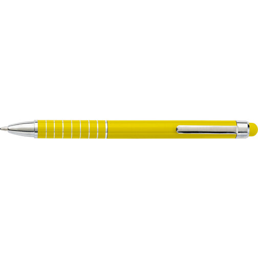Kugelschreiber Speedtouch , gelb, Aluminium, Kautschuk, 12,50cm (Höhe), Bild 3