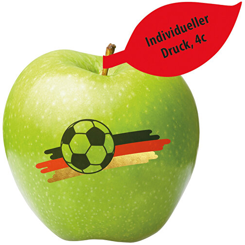 LogoFrucht Apfel Grün Fußball Edition 2024 + Apfelblatt , grün, Apfel, , Bild 1