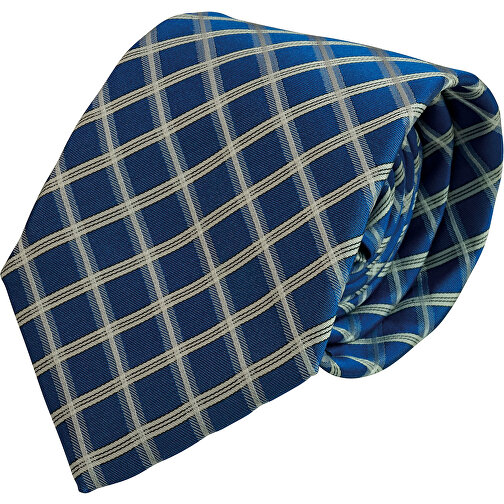 Krawatte, Reine Seide, Jacquardgewebt , blau, reine Seide, 148,00cm x 7,50cm (Länge x Breite), Bild 1