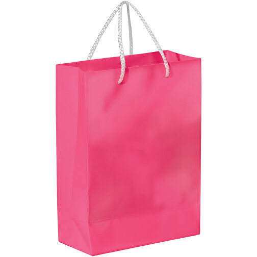 Laminierte Papiertasche, Groß , rosa, Papier, 30,00cm x 40,00cm x 12,00cm (Länge x Höhe x Breite), Bild 1