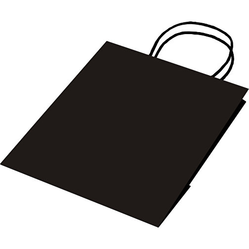 Kleine Papiertasche Im Eco Look 120g/m² , schwarz, Papier, 18,00cm x 24,00cm x 8,00cm (Länge x Höhe x Breite), Bild 3