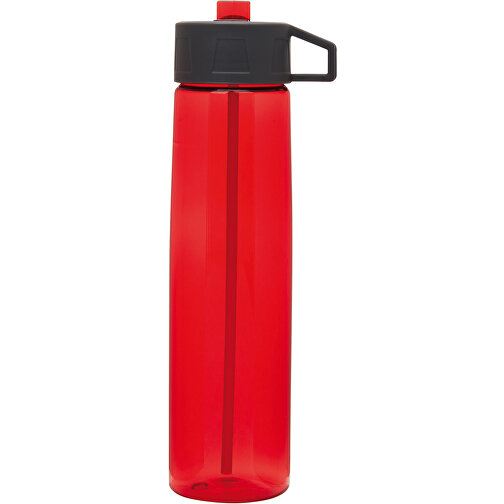 Tritan Trinkflasche Mit Strohhalm , rot, Tritan, PP, 25,80cm (Höhe), Bild 2