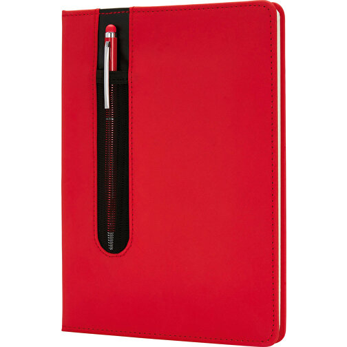 Basic Hardcover PU A5 Notizbuch Mit Stylus-Stift, Rot , rot, Papier, 1,60cm x 145,00cm (Länge x Höhe), Bild 1