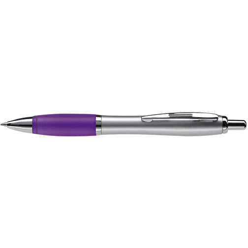 Kugelschreiber Hawaï Silver , silber / violett, ABS & Metall, 14,00cm (Länge), Bild 3