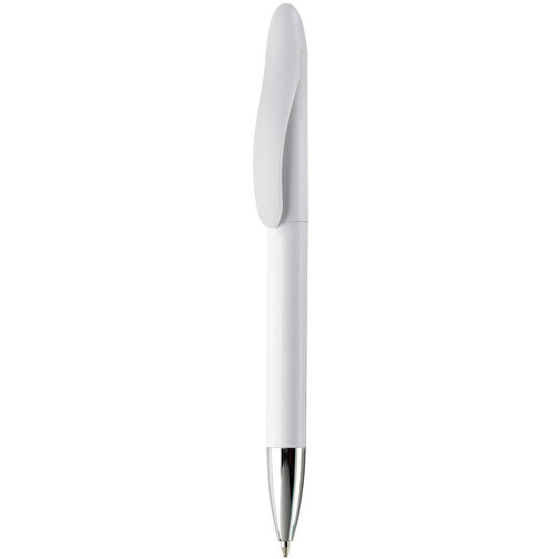 Kugelschreiber Speedy Metallspitze Twist , weiß / weiß, ABS, 14,30cm (Länge), Bild 1