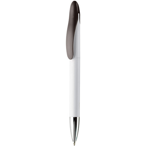 Kugelschreiber Speedy Metallspitze Twist , weiss / schwarz, ABS, 14,30cm (Länge), Bild 1