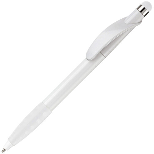 Kugelschreiber Cosmo Stylus , weiß / weiß, ABS, 14,20cm (Länge), Bild 2