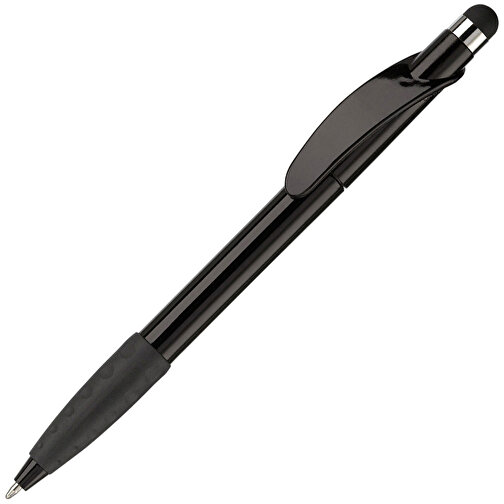 Kugelschreiber Cosmo Stylus , schwarz / schwarz, ABS, 14,20cm (Länge), Bild 2