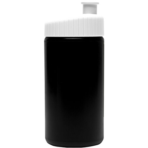 Sportflasche Design 500ml , weiß / schwarz, LDPE & PP, 17,80cm (Höhe), Bild 1