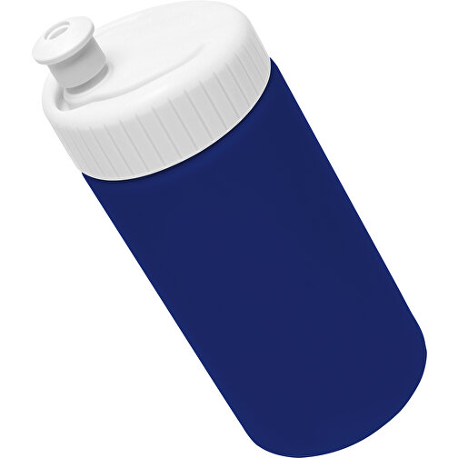 Sportflasche Design 500ml , weiß / dunkelblau, LDPE & PP, 17,80cm (Höhe), Bild 3