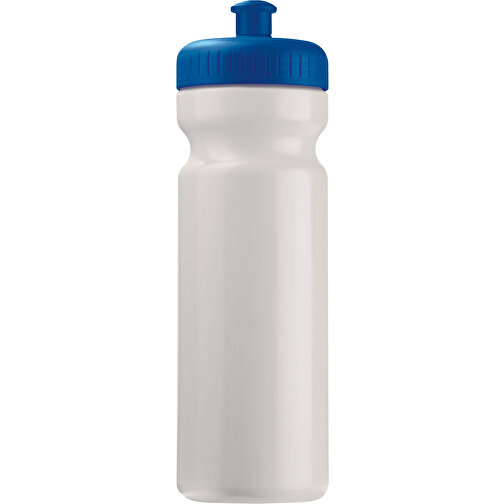 Sportflasche Classic 750ml , weiss / dunkelblau, LDPE & PP, 24,80cm (Höhe), Bild 1