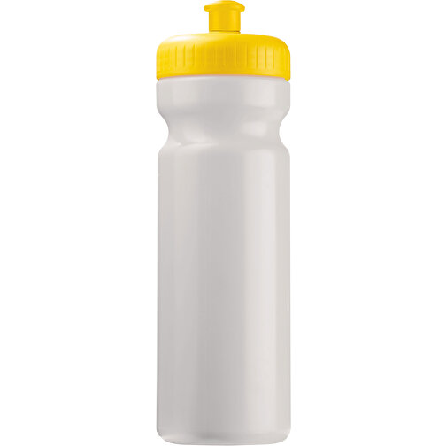 Sportflasche Classic 750ml , weiß / gelb, LDPE & PP, 24,80cm (Höhe), Bild 1