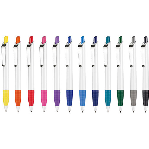 Kugelschreiber Bond Shiny , Ritter-Pen, weiss/orange, ABS u. Metall, 14,30cm (Länge), Bild 4