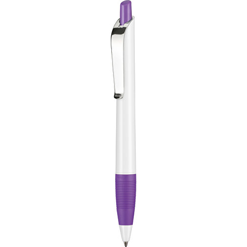 Kugelschreiber Bond Shiny , Ritter-Pen, weiß/violett, ABS u. Metall, 14,30cm (Länge), Bild 1