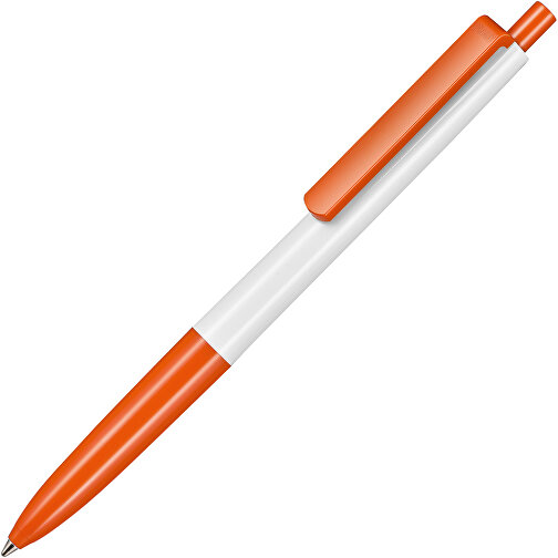 Kugelschreiber New Basic , Ritter-Pen, weiss/orange, ABS-Kunststoff, 13,40cm (Länge), Bild 2