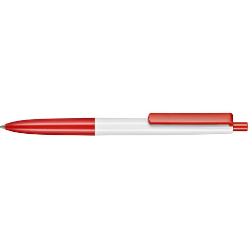 Kugelschreiber New Basic , Ritter-Pen, weiss/signalrot, ABS-Kunststoff, 13,40cm (Länge), Bild 3