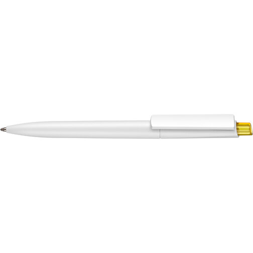 Kugelschreiber Crest ST , Ritter-Pen, weiß/ananas-gelb-TR/FR, ABS-Kunststoff, 14,90cm (Länge), Bild 3