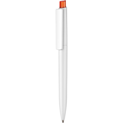 Kugelschreiber Crest ST , Ritter-Pen, weiss/clementine-orange-TR/FR, ABS-Kunststoff, 14,90cm (Länge), Bild 1
