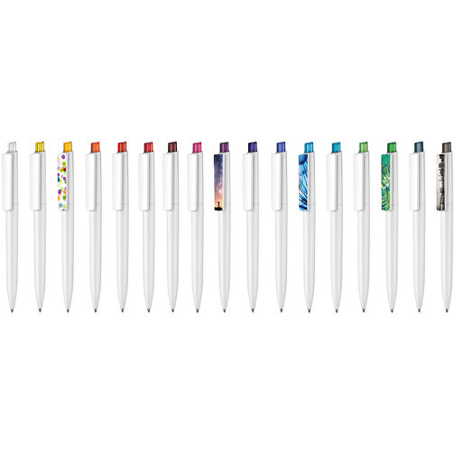 Kugelschreiber Crest ST , Ritter-Pen, weiß/magenta-pink-TR/FR, ABS-Kunststoff, 14,90cm (Länge), Bild 4