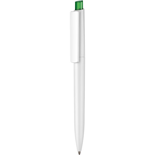 Kugelschreiber Crest ST , Ritter-Pen, weiss/limonengrün-TR/FR, ABS-Kunststoff, 14,90cm (Länge), Bild 1