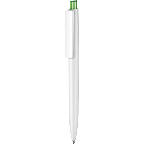 Kugelschreiber Crest ST , Ritter-Pen, weiß/gras-grün-TR., ABS-Kunststoff, 14,90cm (Länge), Bild 1