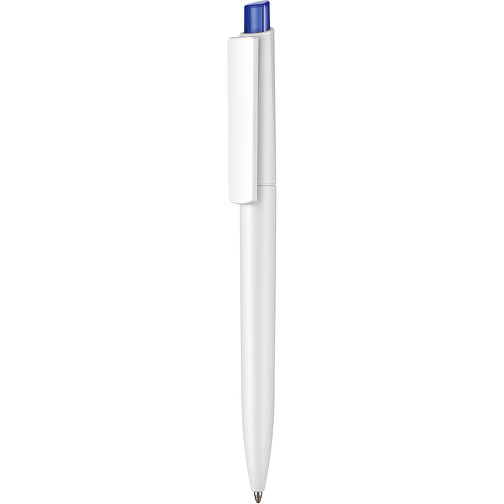 Kugelschreiber Crest ST , Ritter-Pen, weiß/royalblau-TR/FR, ABS-Kunststoff, 14,90cm (Länge), Bild 1